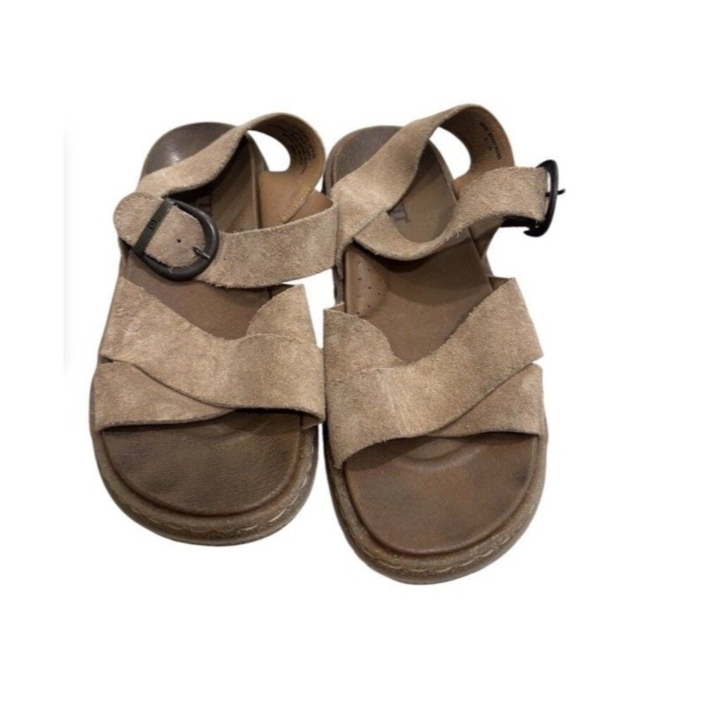 Born Women’s Size 8 Kirby Boho Leather Sandals Brown Open Toe Strappy Suede